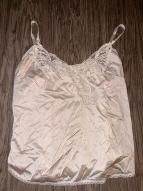 Silky Cream Lace Trim Cami